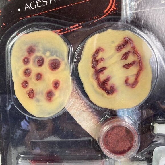 Halloween Zombie Makeup with Fake Blood Scab Prosthetics Horror Costume Scary - Picture 5 of 11